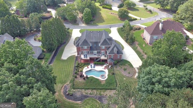 205 Somerset Ct, Mcdonough, GA 30253 - aerial view of property's location featuring a pool