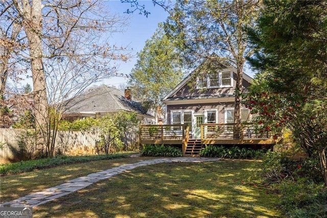629 Hansell St SE, Atlanta, GA 30312 - back of house featuring a yard and a wooden deck