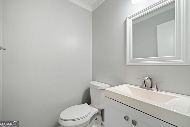 175 River Run, Roswell, GA 30075 - bathroom featuring ornamental molding, vanity, and toilet