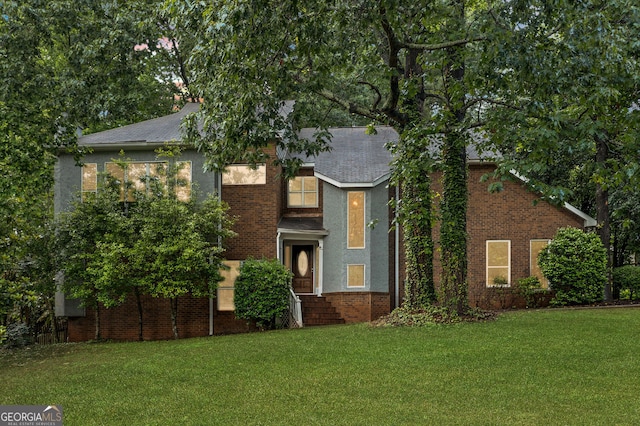 175 River Run, Roswell, GA 30075 - view of front of property featuring a front lawn and a shingled roof