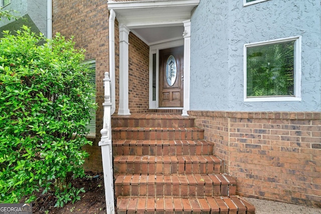 175 River Run, Roswell, GA 30075 - property entrance with brick siding and stucco siding