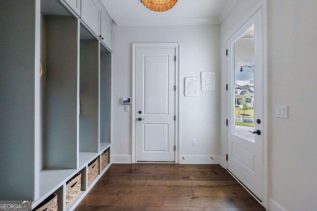 4992 Concert Ln, Marietta, GA 30066 - mudroom with dark wood finished floors and baseboards