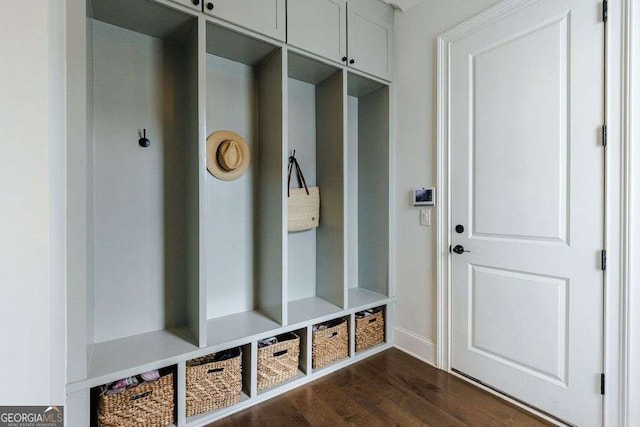 4992 Concert Ln, Marietta, GA 30066 - mudroom featuring dark wood finished floors and baseboards
