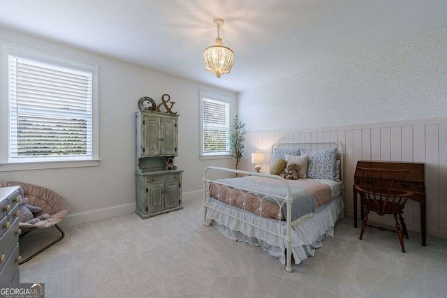 4992 Concert Ln, Marietta, GA 30066 - bedroom with a chandelier and light carpet