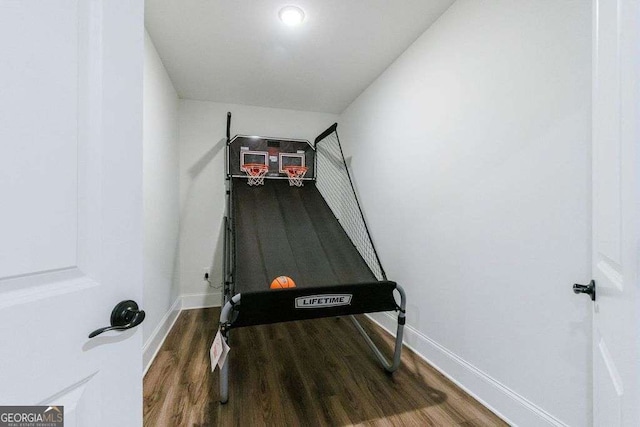 4992 Concert Ln, Marietta, GA 30066 - workout area featuring wood finished floors and baseboards
