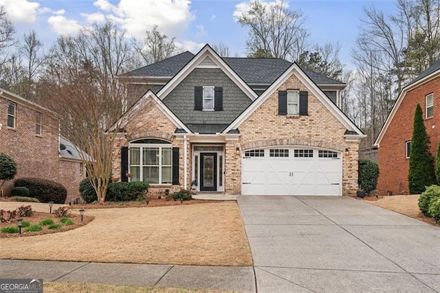 1525 Camden Cove Dr, Cumming, GA 30040 - craftsman-style home featuring concrete driveway, an attached garage, and brick siding