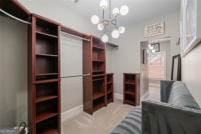 1525 Camden Cove Dr, Cumming, GA 30040 - spacious closet with a chandelier and light carpet