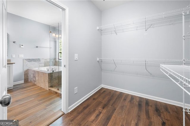 3826 Baxley Village Trl, Suwanee, GA 30024 - spacious closet with wood finished floors