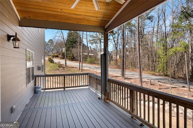 541 Glen Abbey Cir, Mableton, GA 30126 - wooden terrace with ceiling fan