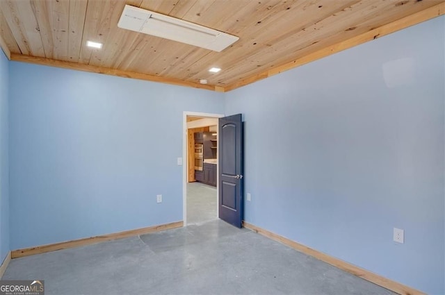 541 Glen Abbey Cir, Mableton, GA 30126 - empty room with wooden ceiling, baseboards, concrete flooring, and recessed lighting
