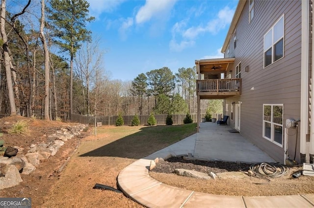 541 Glen Abbey Cir, Mableton, GA 30126 - view of yard featuring a ceiling fan, a balcony, and a patio