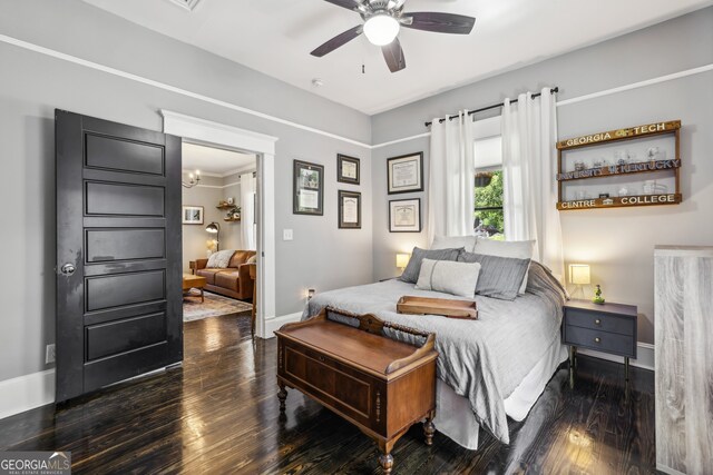 1211 Mortimer Pl SE, Atlanta, GA 30317 - bedroom featuring wood finished floors, baseboards, and a ceiling fan