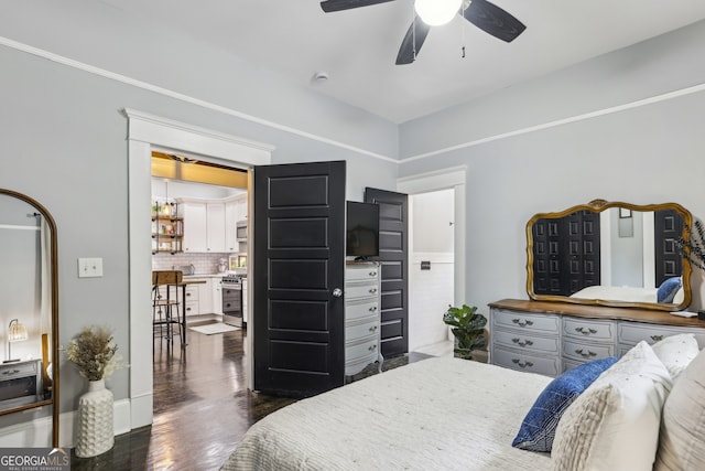 1211 Mortimer Pl SE, Atlanta, GA 30317 - bedroom with dark wood-style floors and a ceiling fan