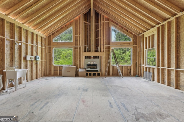 2003 Greeson Rd, Dacula, GA 30019 - miscellaneous room with high vaulted ceiling and a sink