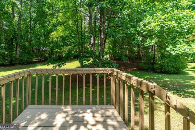 deck with a lawn