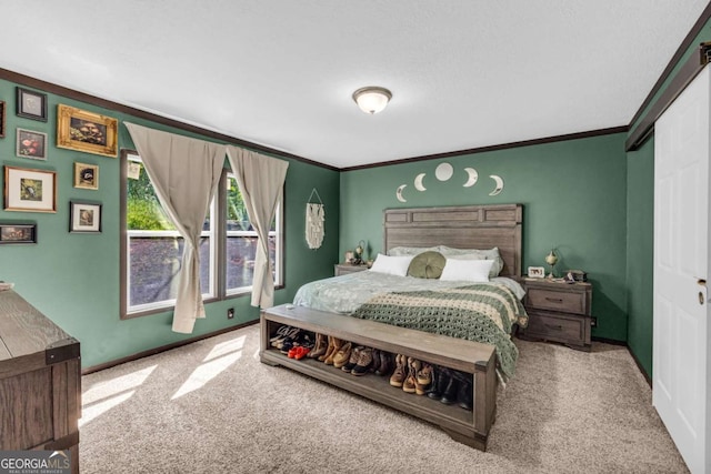 315 April Trce, Dawsonville, GA 30534 - bedroom with carpet, ornamental molding, and baseboards