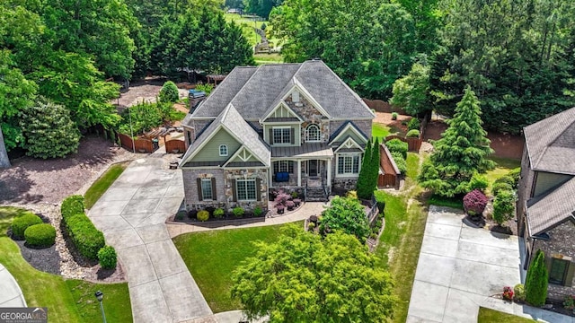 3302 Anna Ruby Ln, Buford, GA 30519 - view of front of home featuring stone siding and board and batten siding