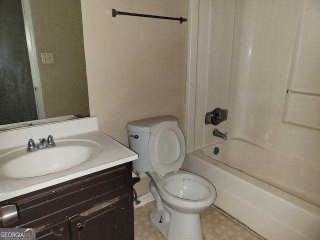 1094 Reynolds Ct, Morrow, GA 30260 - bathroom featuring vanity, toilet, washtub / shower combination, and tile patterned floors