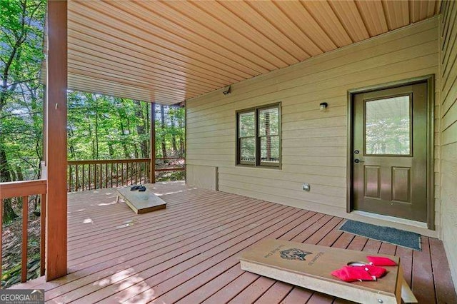 view of wooden deck