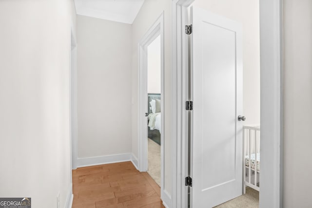 2744 Bell Dr SE, Smyrna, GA 30080 - hall with light wood-style floors and baseboards