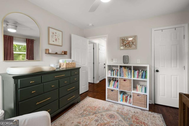 283 Norton Cir SE, Smyrna, GA 30082 - bedroom with dark wood-type flooring and a ceiling fan