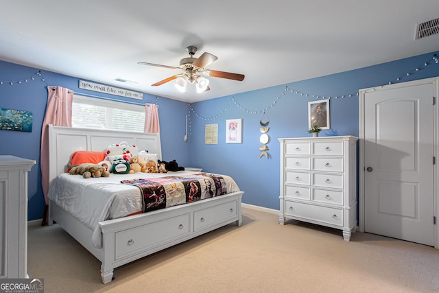 1365 Ivy Plantation, Monroe, GA 30656 - bedroom with light carpet and a ceiling fan