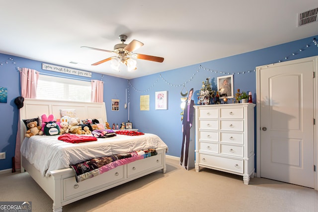 1365 Ivy Plantation, Monroe, GA 30656 - bedroom featuring light colored carpet, a ceiling fan, and baseboards