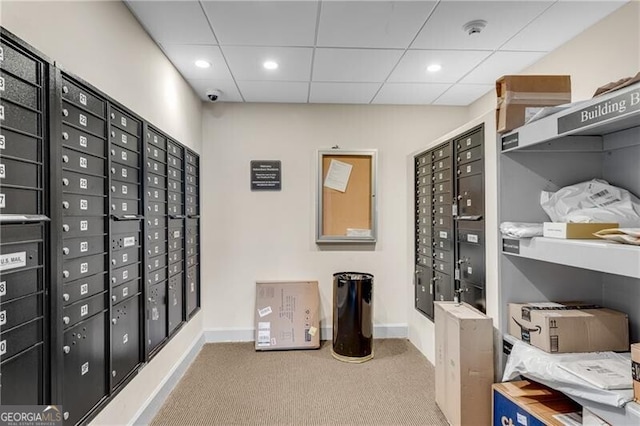 3655 Habersham Rd NE Unit 244B, Atlanta, GA 30305 - surrounding community featuring mail area, a paneled ceiling, recessed lighting, and a package area