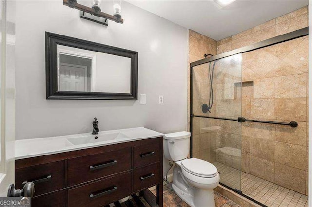 1140 Moorestown Cir, Decatur, GA 30033 - bathroom featuring toilet, a shower stall, and vanity