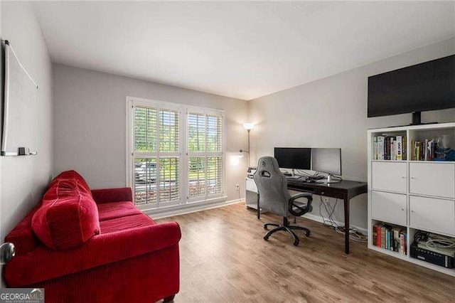 1140 Moorestown Cir, Decatur, GA 30033 - office area featuring wood finished floors and baseboards