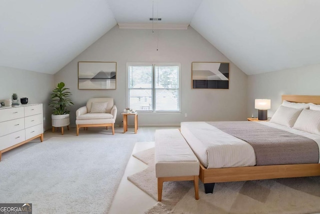 5335 Lexington View Pl, Sugar Hill, GA 30518 - bedroom with vaulted ceiling and carpet flooring