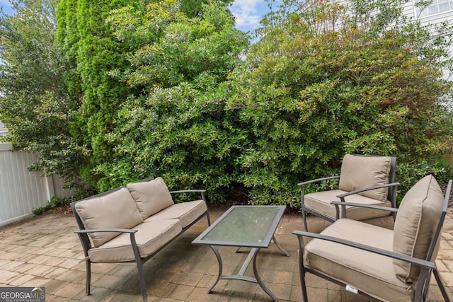 222 Harmony Ct, Alpharetta, GA 30004 - view of patio with outdoor lounge area and fence