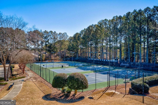 222 Harmony Ct, Alpharetta, GA 30004 - view of tennis court with fence