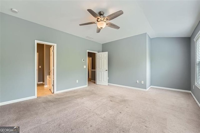 3807 Cyrus Ridge Way, Kennesaw, GA 30152 - unfurnished bedroom with light carpet, ensuite bath, and ceiling fan