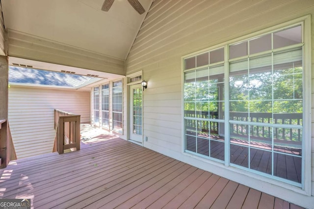 616 Lone Oak Ct, Lithonia, GA 30058 - wooden terrace with a ceiling fan