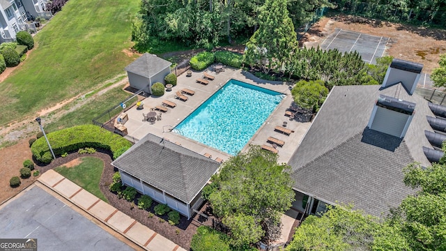 1201 Bridle Path, Marietta, GA 30068 - drone / aerial view of a pool area