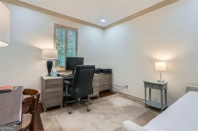 2499 Peachtree Rd Unit 108, Atlanta, GA 30305 - office space featuring crown molding, wood finished floors, and recessed lighting