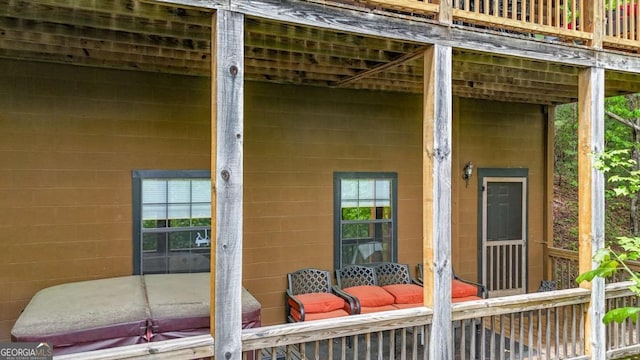 1157 Laurel Creek Rd, Blue Ridge, GA 30513 - property entrance featuring concrete block siding