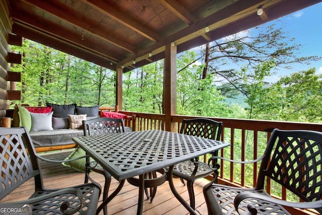 1157 Laurel Creek Rd, Blue Ridge, GA 30513 - deck featuring outdoor dining area