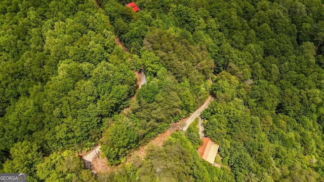 1157 Laurel Creek Rd, Blue Ridge, GA 30513 - aerial view of property and surrounding area with a heavily wooded area
