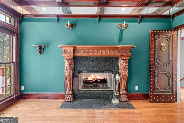 11569 Finley Rd, Johns Creek, GA 30024 - detailed view of wood finished floors, a premium fireplace, and baseboards
