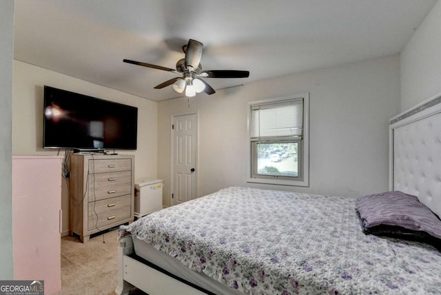 1358 Millstream Trl, Lawrenceville, GA 30044 - bedroom with light carpet and ceiling fan