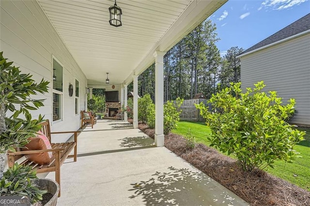 837 Brown Thrasher Way, Bremen, GA 30110 - view of patio / terrace with exterior fireplace