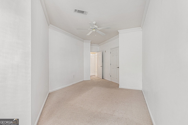 1850 Cotillion Dr Unit 4218, Atlanta, GA 30338 - carpeted empty room with ornamental molding and a ceiling fan