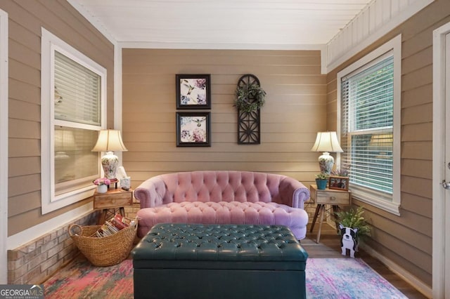 156 Hannah Dr, Jesup, GA 31546 - living area featuring wood finished floors and wooden walls