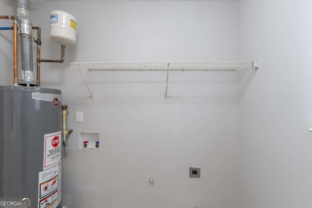 3075 Oakvale Hts, Decatur, GA 30034 - laundry area featuring electric dryer hookup, water heater, and washer hookup