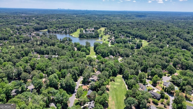 10310 Amberside Ct, Roswell, GA 30076 - drone / aerial view of a nearby body of water and a heavily wooded area