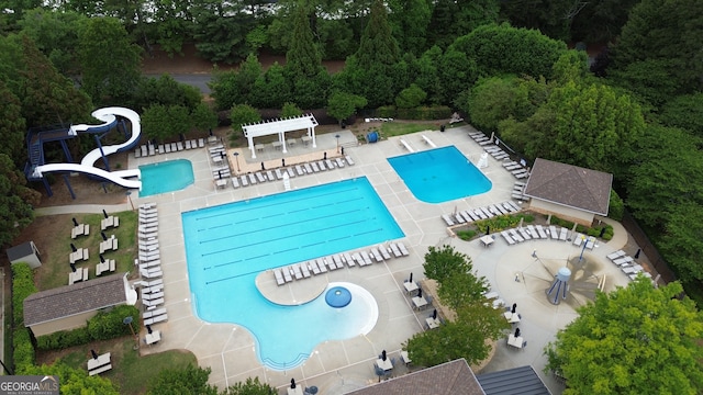 10310 Amberside Ct, Roswell, GA 30076 - aerial view of a pool