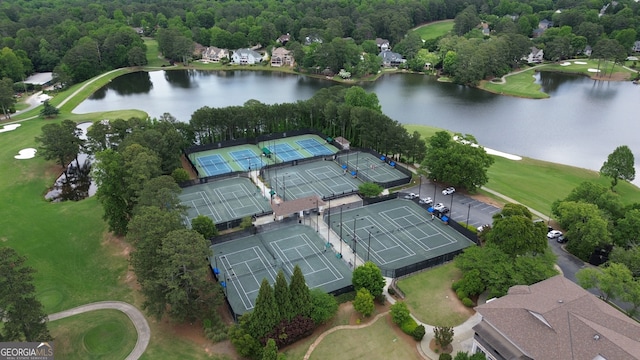 10310 Amberside Ct, Roswell, GA 30076 - aerial overview of property's location featuring a large body of water and a local golf course