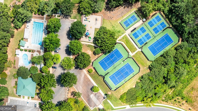 150 Bay Dr, Newnan, GA 30263 - bird's eye view of a pool area